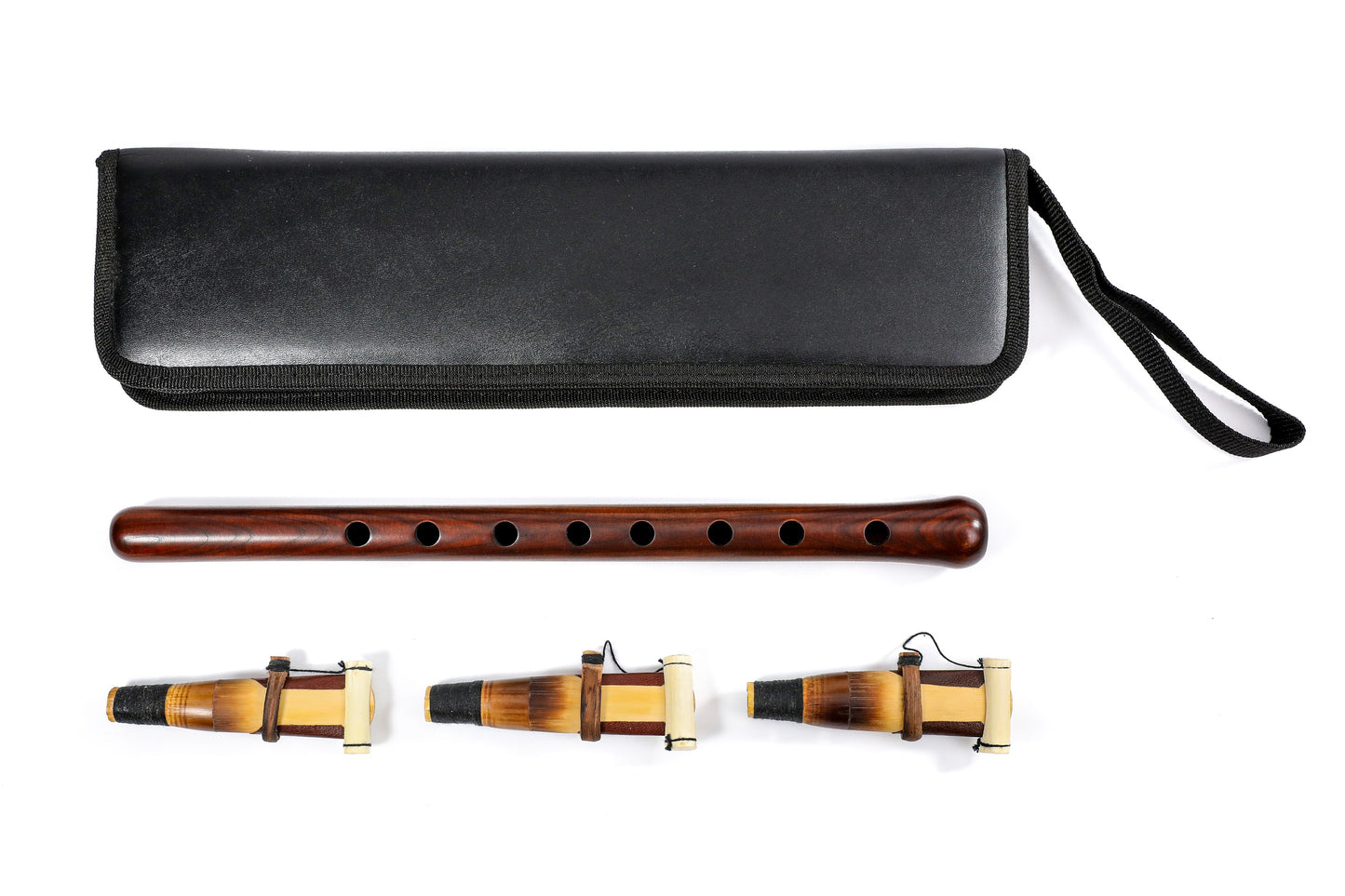 Armenian professional duduk with 3 reeds & leather case