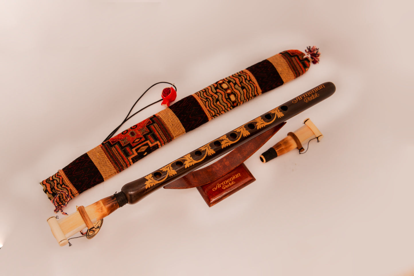 Armenian duduk in Key A from apricot wood - 2 reeds - Hand-carved wooden stand-holder & national Case | Best Gift for Musicians